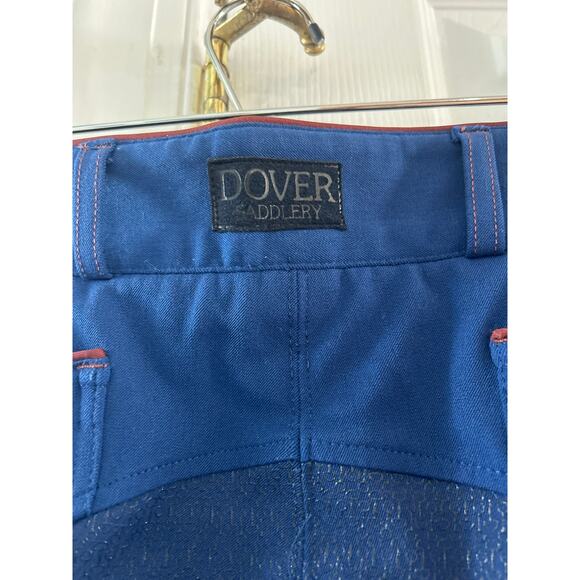 Dover Saddlery Navy Blue Brown Horsebit Print Equestrian Riding Pants - Picture 4 of 7